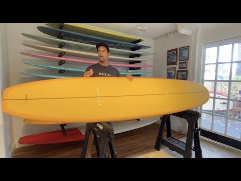 The Mango Jam by Kai Sallas: A Modern Single Fin Log built in Thunderbolt SILVER
