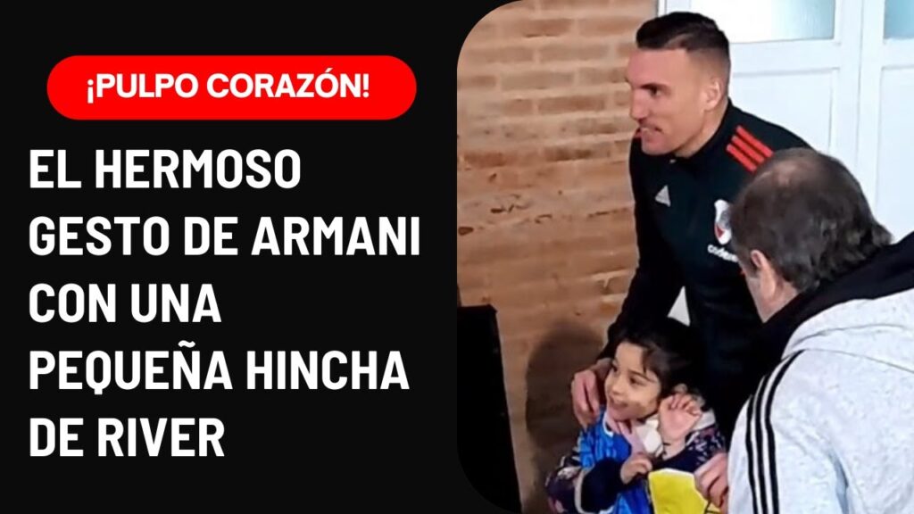 EL HERMOSO GESTO DE FRANCO ARMANI CON UNA PEQUEÑA FANÁTICA DE RIVER TRAS LA VICTORIA ANTE BANFIELD