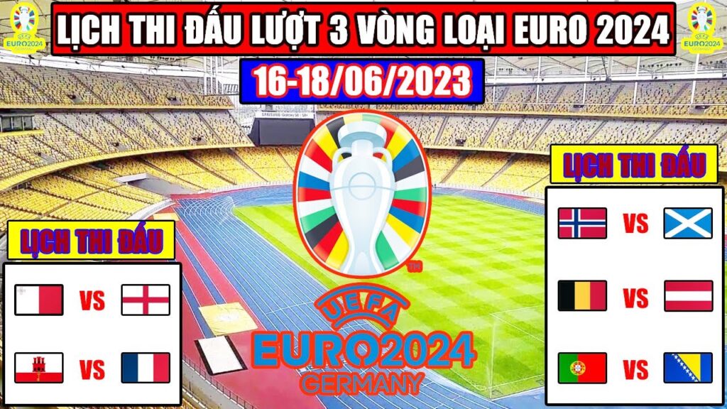 Lịch Thi Đấu Bóng Đá Lượt 3 Vòng Loại Euro 2024 | Ông Lớn Dễ Giành Trọn 3 Điểm