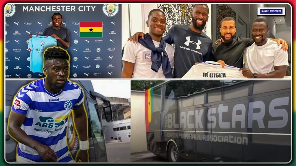 BLACK STARS NEW BUS🇬🇭-KOFI KYEREH MEETS ANTONIO RÜDIGER  AT SPAIN-MIDDLESBROUGH SIGNS ENGLISH BORN