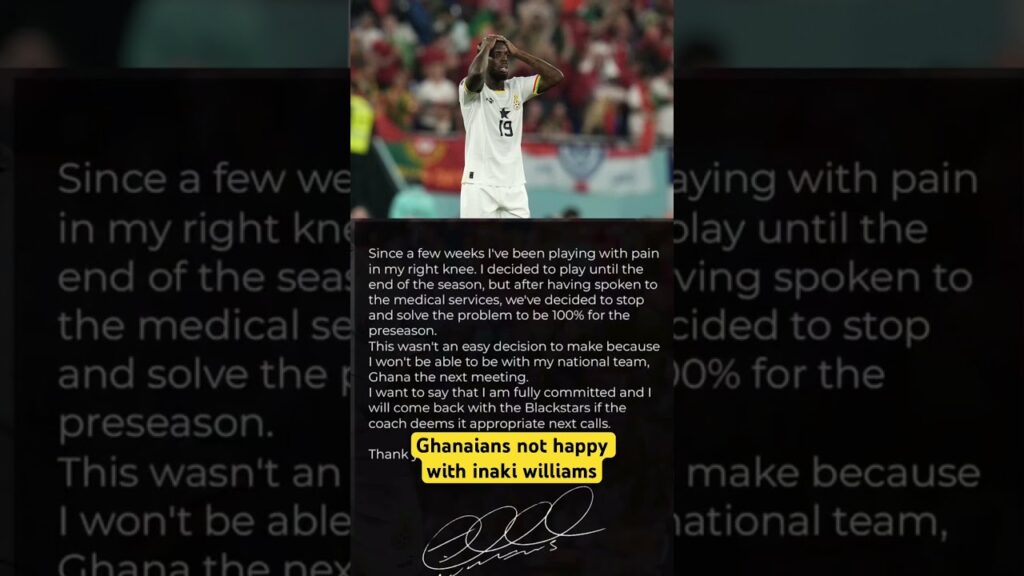 inaki Williams pulls out of black stars squad #shorts