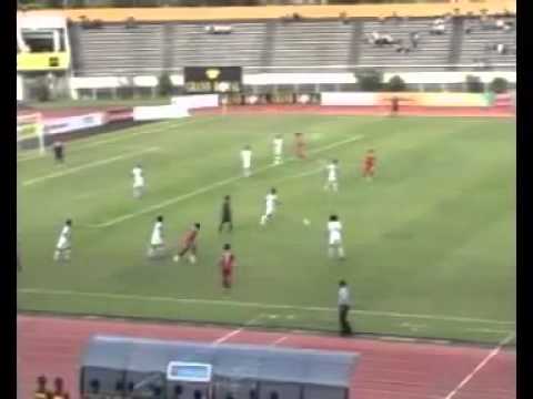 Francis as a defensive midfielder in Myanmar national league