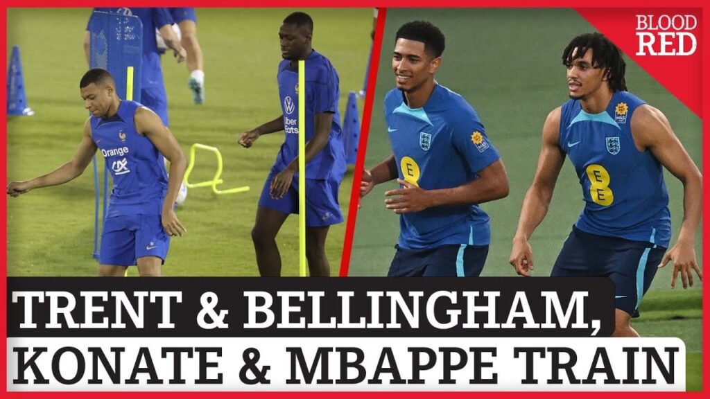Ibrahima Konate & Kylian Mbappe France Training | Trent & Bellingham England World Cup Opener Ready