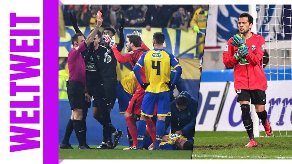 Nach Rot für Kevin Trapp – Dani Alves wird zum Ersatz-Keeper I FC Sochaux - Paris St. Germain