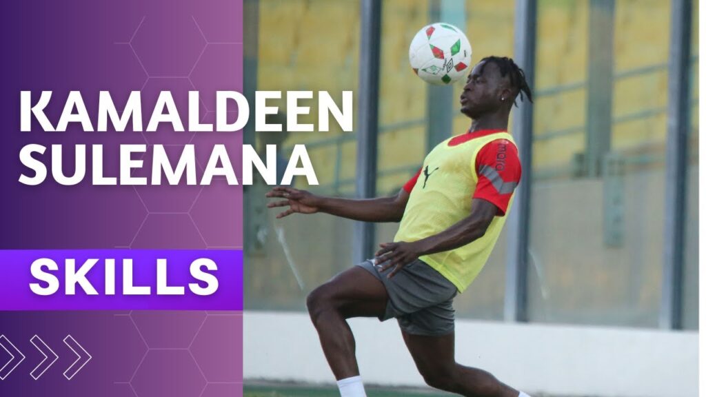 Kamaldeen Sulemana sleek skills, dribbles & ball juggling at Black Stars training