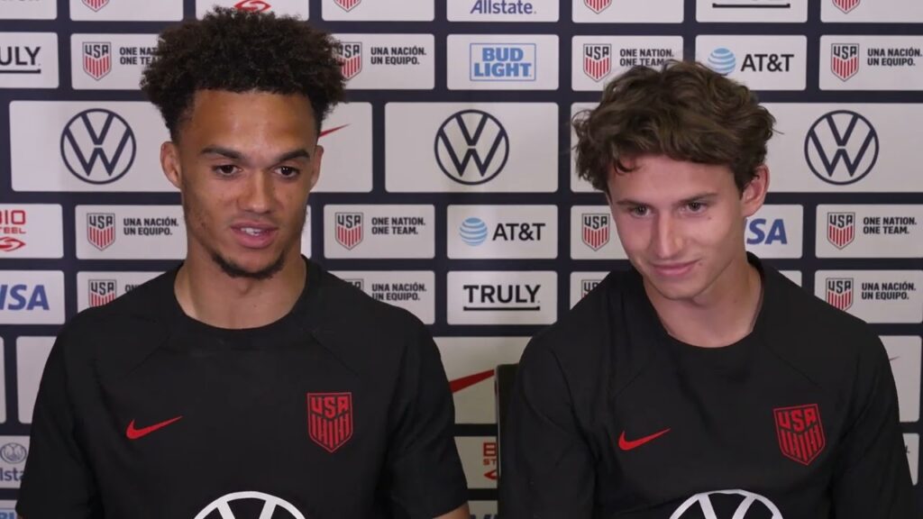 USMNT defender Antonee Robinson & midfielder Brenden Aaronson ahead of the Concacaf Nations League