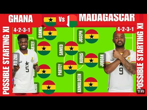 Blackstars vs Madagascar | Joseph Painstil,Ernest Nuamah,Osman Bukari,Kalmadeen,Kudus start.