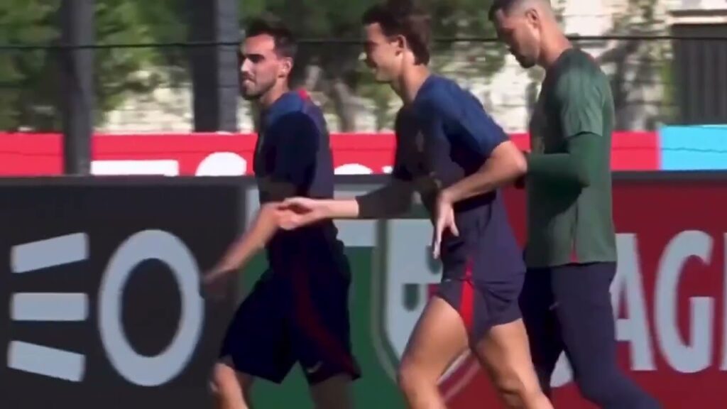 Cristiano Ronaldo , Bruno Fernandes, Joäo Felix , Ruben Dias Portugal Training Session Vs Bosnia