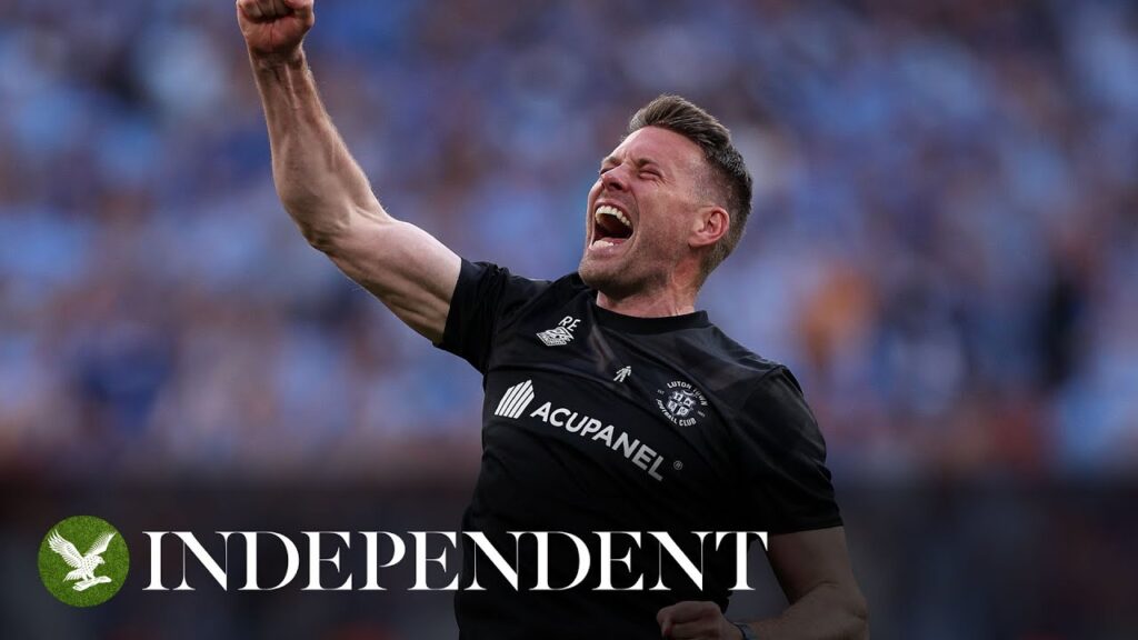 Luton’s Rob Edwards says he still feels ‘numb’ after side wins promotion to Premier League