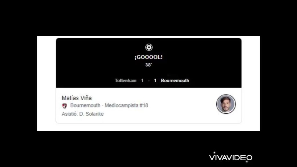 Gol de Matías Viña  Tottenham 1-1 Bournemouth
