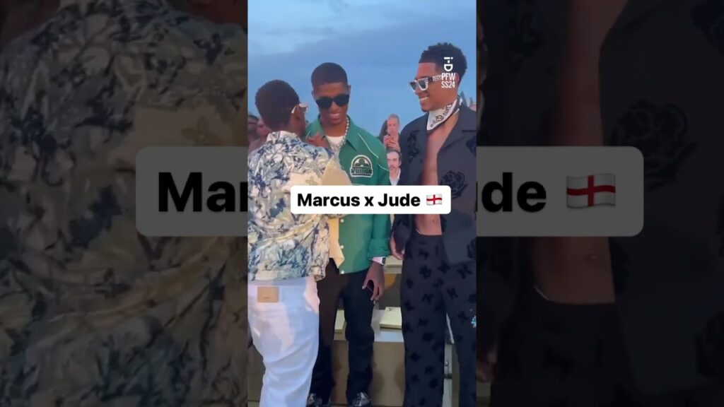 Rashford, Bellingham & Michael Ward doing #menswear hours at Pharrell’s Louis Vuitton show! ⚽️