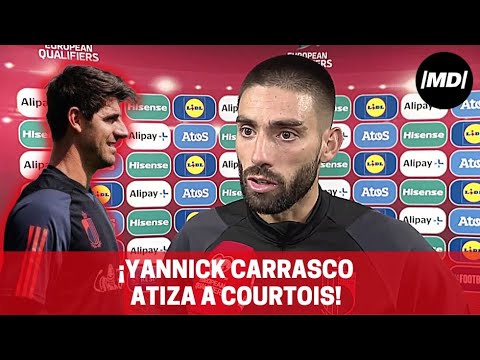 La rajada de Yannick Carrasco con Courtois tras la espantada del guardameta de la selección belga