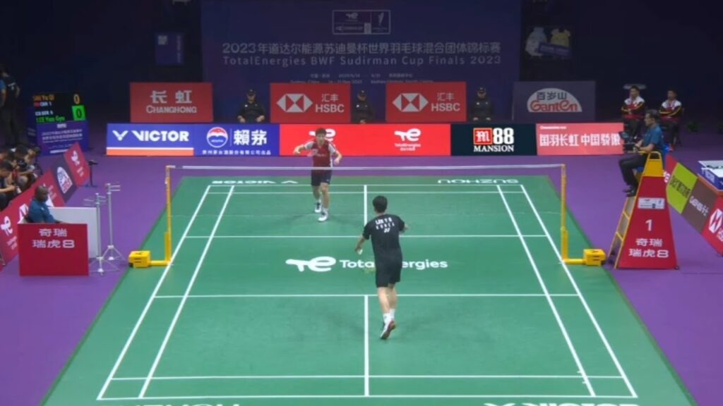 Shi Yu Qi(CHN) vs Lee Yun Gyu(KOR). Cầu lông Sudirman cup 2023.