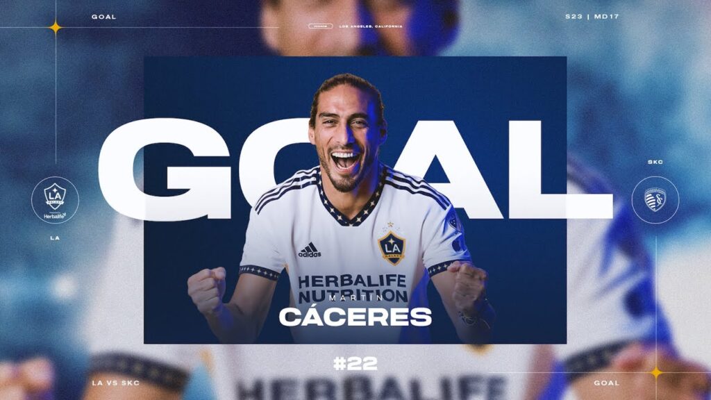 GOAL: Martín Cáceres brings the LA Galaxy level off service from Douglas Costa
