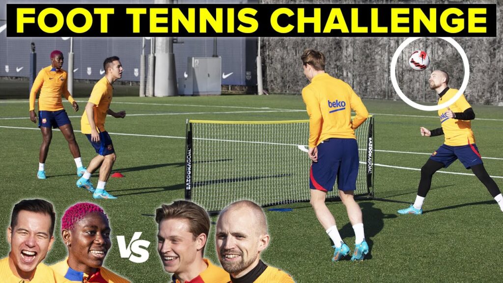 Frenkie De Jong and Asisat Oshoala FOOT TENNIS challenge