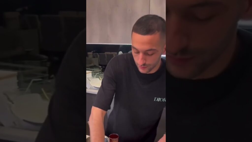 Hakim Ziyech and Nayef Aguerd trying to find out who makes best Moroccan tea