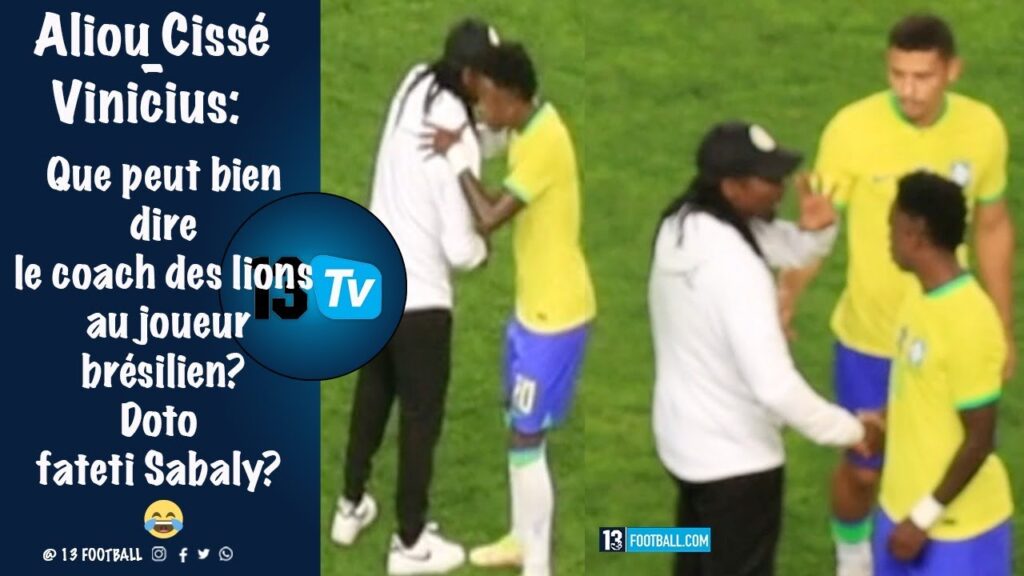 Aliou Cissé- Vinicius: Que peut bien dire le coach des lions au joueur brésilien? Regardez!