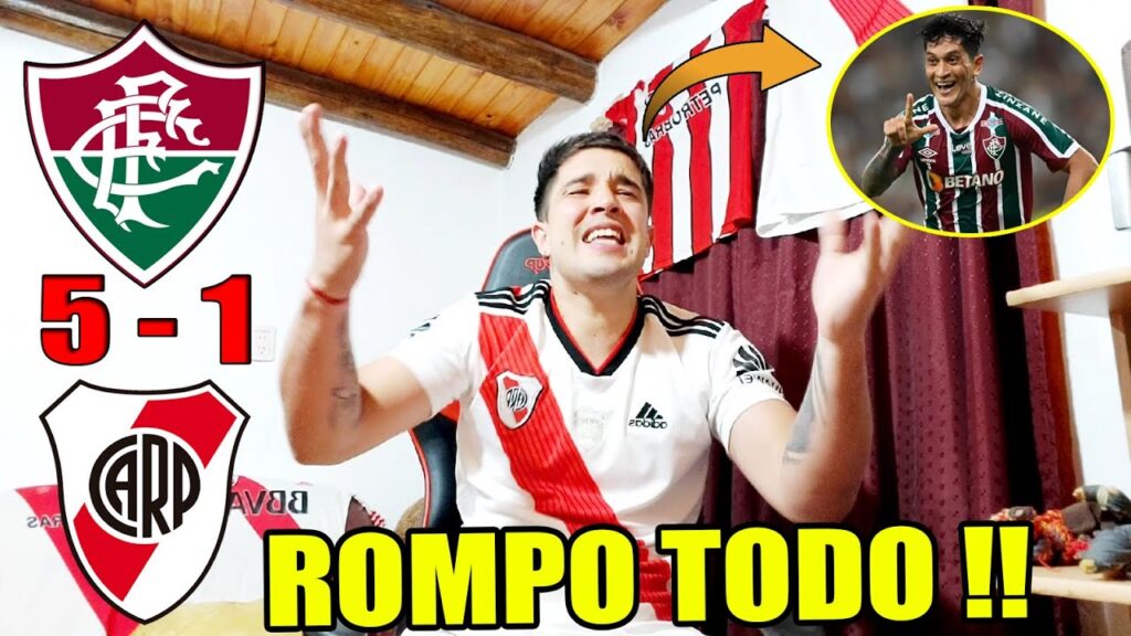 Fluminense 5 vs River 1 😡 Reacción de un Hincha de RIVER RE CALIENTE 😡 Goleada Historica