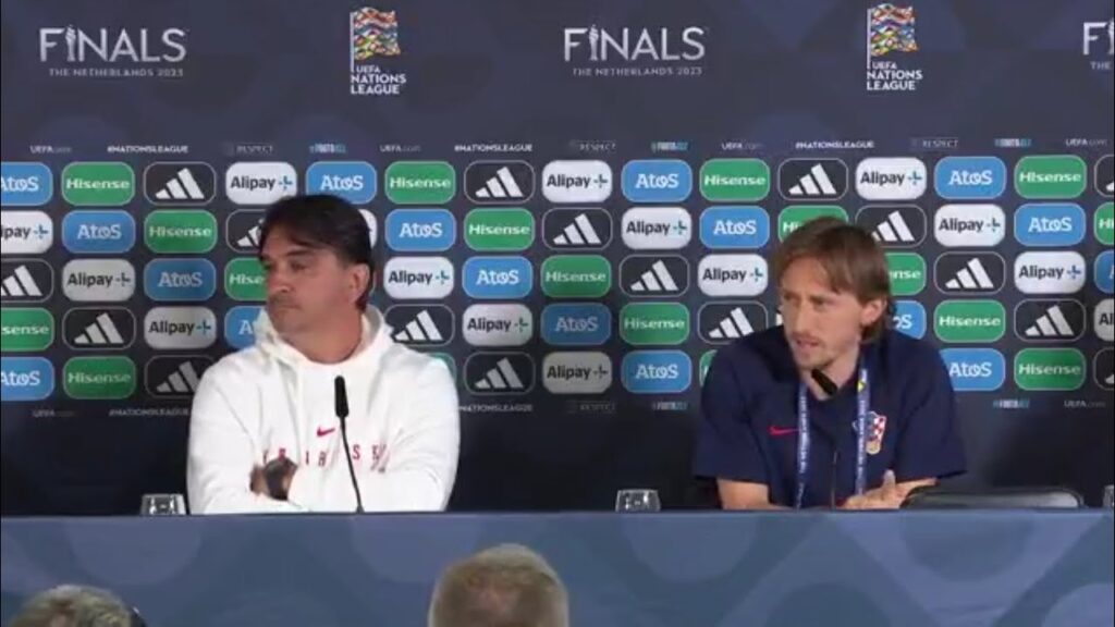 Zlatko Dalić i Luka Modrić na konferenciji za novinare uoči utakmice polufinala Hrvatska Nizozemske