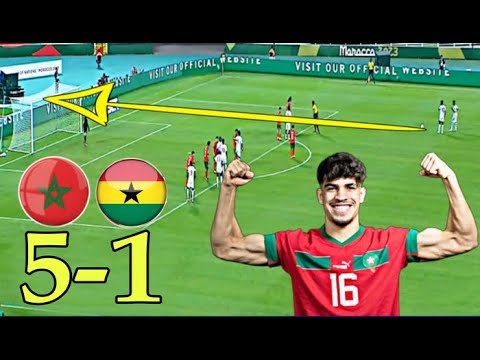 ملخص المغرب وغانا  5-1 المغرب سلخ منتخب غانا وتأهل لنصف نهائي أهداف عالمية