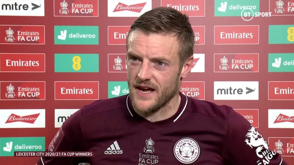 Schmeichel gatecrashes Vardy interview to continue huge Leicester celebrations