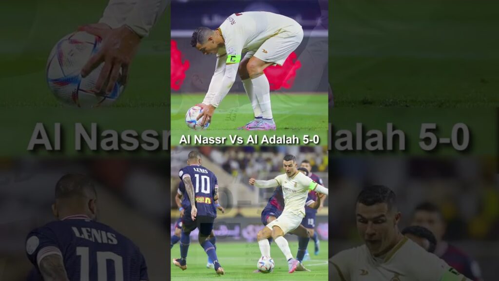 Ronaldo 2 Shocking Goals😲👑 Al Nassr vs Al Adalah in 5-0 #ronaldo #alnassr #cr7 #messi #alhilal