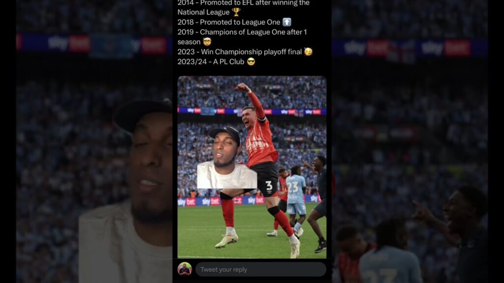 Welcome to the Premier League, Luton Town! Coventry 1 -1 Luton 5-6 pens Championship play-off final Welcome to the Premier League, Luton Town! Coventry 1 -1 Luton 5-6 pens Championship play-off final