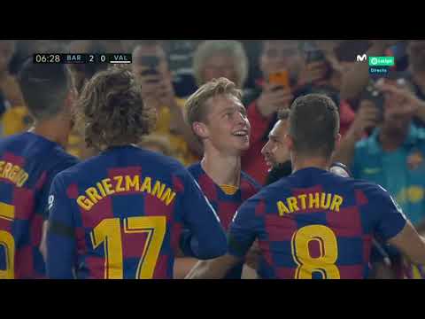 Gol de Jong tras jugadon de Ansu Fati | Barcelona 5 Valencia 2 | Audio: Carlos Martinez | M+Liga J4