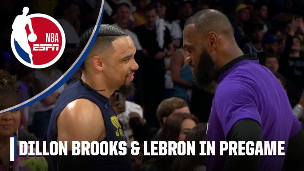 LeBron James & Dillon Brooks exchange words in pregame 😳 | NBA on ESPN