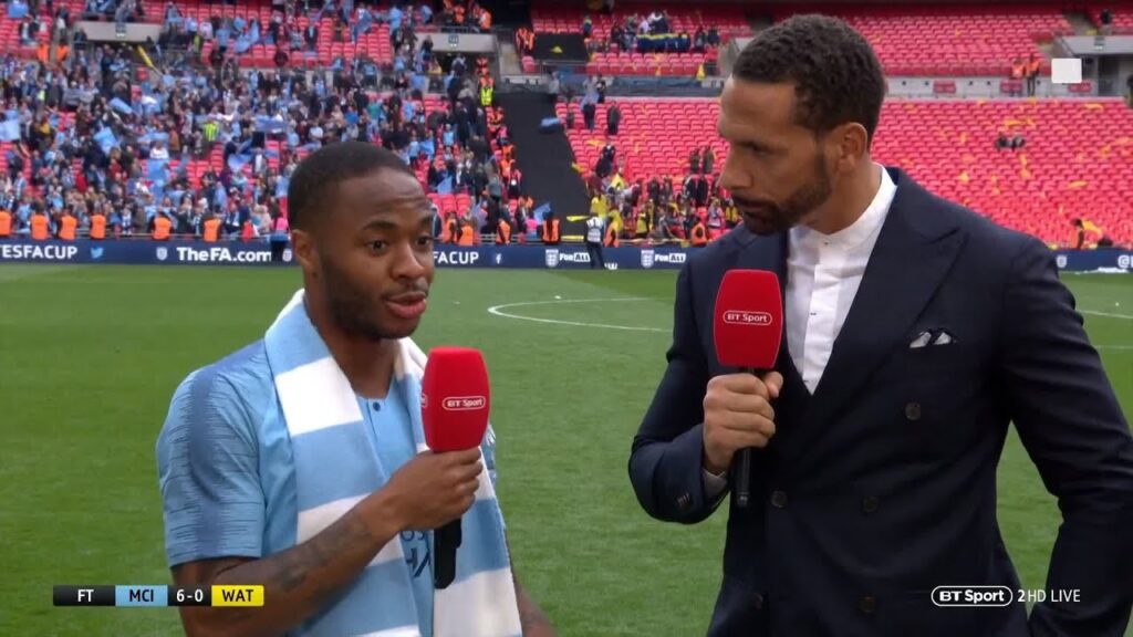 "You're bantering me!?" Raheem Sterling reacts brilliantly to FA Cup hat-trick stat!