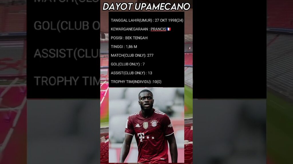 PROFIL DAN STATISTIK PEMAIN BOLA || DAYOT UPAMECANO || BAYERN MUNCHEN