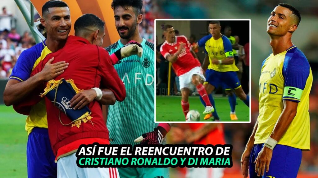 Así FUE el REENCUENTRO de CRISTIANO  RONALDO con ANGEL DI MARIA, el SOMBRERO de DI MARIA a CR7