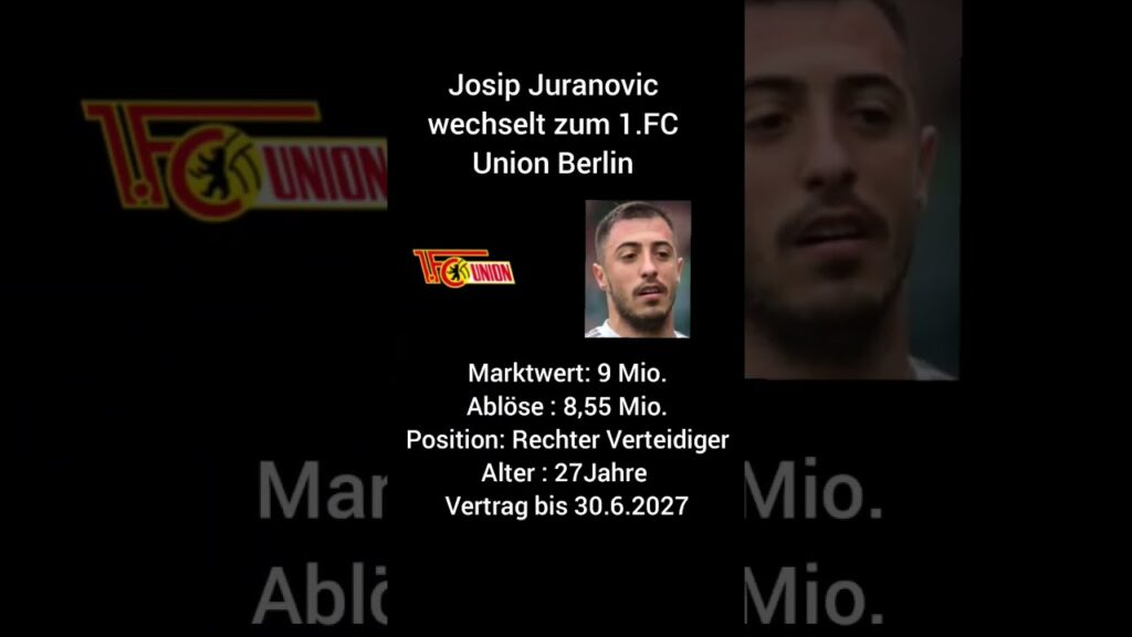 Josip Juranovic wird der Nachfolger von Julian Ryerson bei Union Berlin #shorts #fußball #short