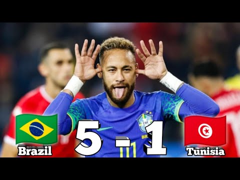 Brasil 5-1 Tunisia | Brasil pesta gol di laga uji coba Internasional melawan tunisia