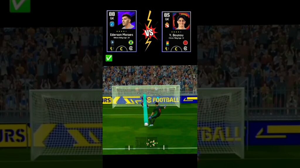 Yassine bounou vs Ederson penalty shootout challenge ||#efootball #viral #viralvideo #shorts