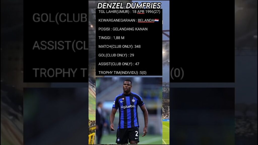 PROFIL DAN STATISTIK PEMAIN BOLA || DENZEL DUMFRIES || INTER MILAN
