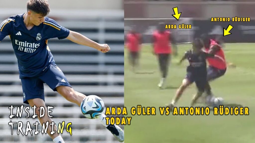 ARDA GÜLER VS ANTONIO RÜDIGER BEST OF REAL MADRID TRAINING TODAY IN USA