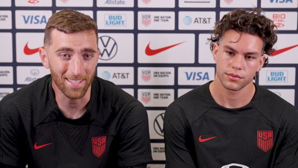 USMNT goalkeeper MATT TURNER and forward CADE COWELL talk prior to Gold Cup debut