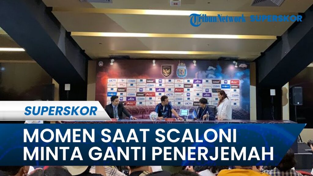 Momen saat Scaloni Minta Ganti Penerjemah di Sesi Jumpa Pers Jelang Laga Indonesia Vs Argentina