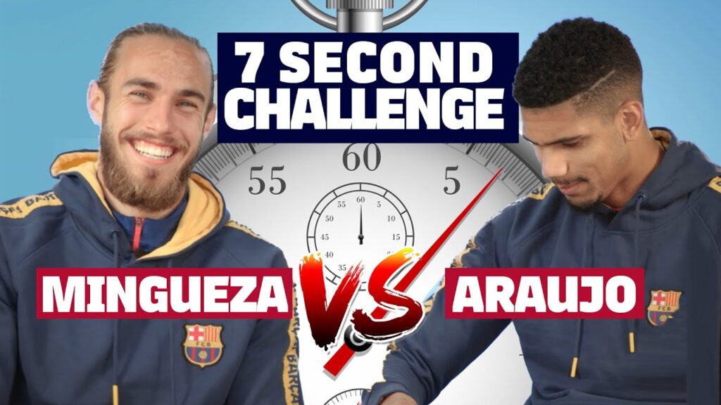 ⏱️ 7 SECOND CHALLENGE | ARAUJO vs MINGUEZA ⏱️ 7 SECOND CHALLENGE | ARAUJO vs MINGUEZA