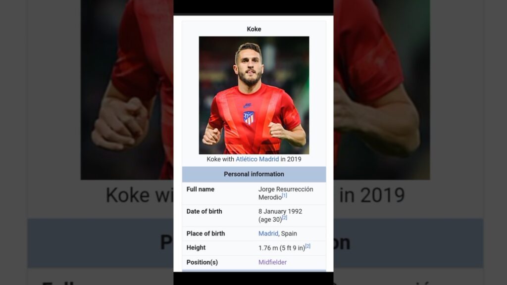 biography of   Koke football player. || #shorts || #football spain