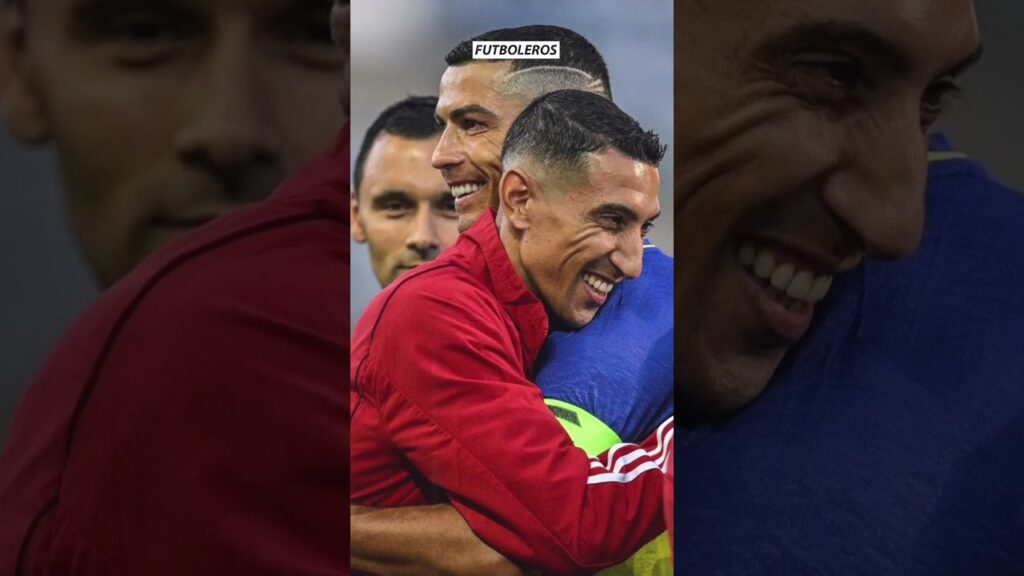 Así FUE el REENCUENTRO de CRISTIANO  RONALDO con ANGEL DI MARIA, el SOMBRERO de DI MARIA a CR7