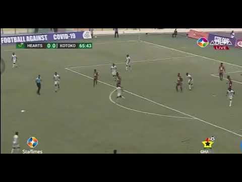 Afriyie Barnieh scores for Hearts against Kotoko. Hearts 1-0 Kotoko #fmsportsgh