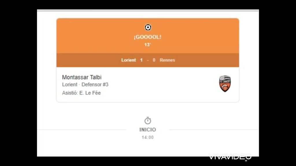 Gol de Montassar Talbi  Lorient 1-0 Rennes