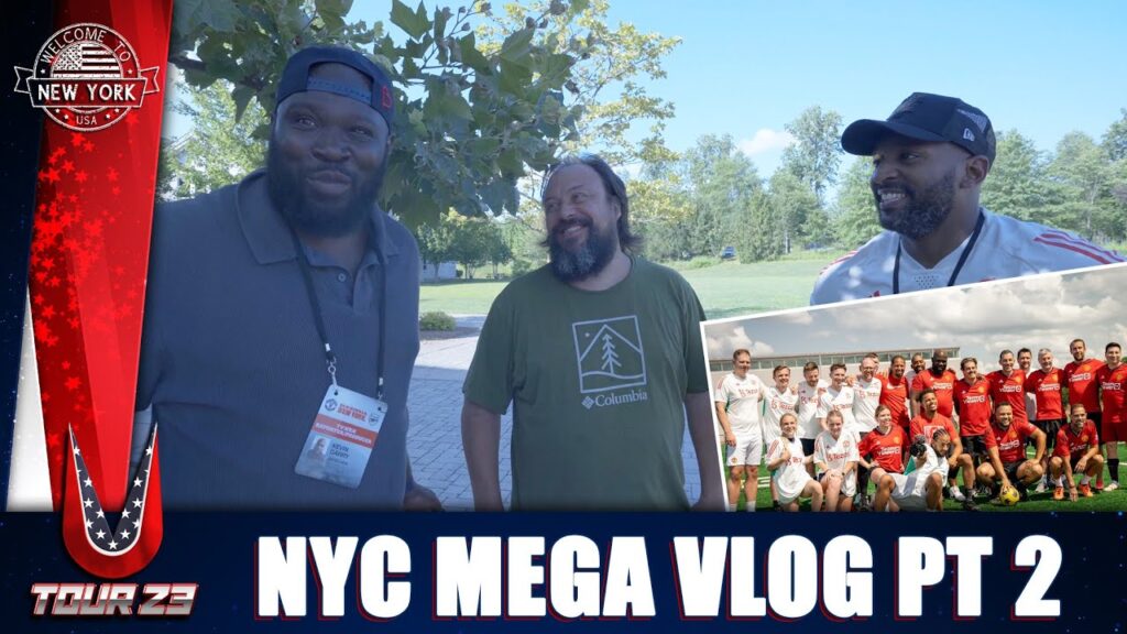 Flex & KG meet Facundo Pellistri's Dad | US vs UK Footy Match | NYC Mega Vlog Pt 2 #MUTOUR23 🇺🇸