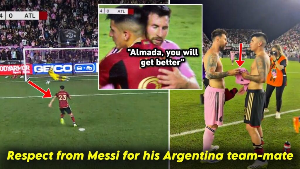 Messi exchanged his shirt with Thiago Almada after he missed a penalty against inter Miami
