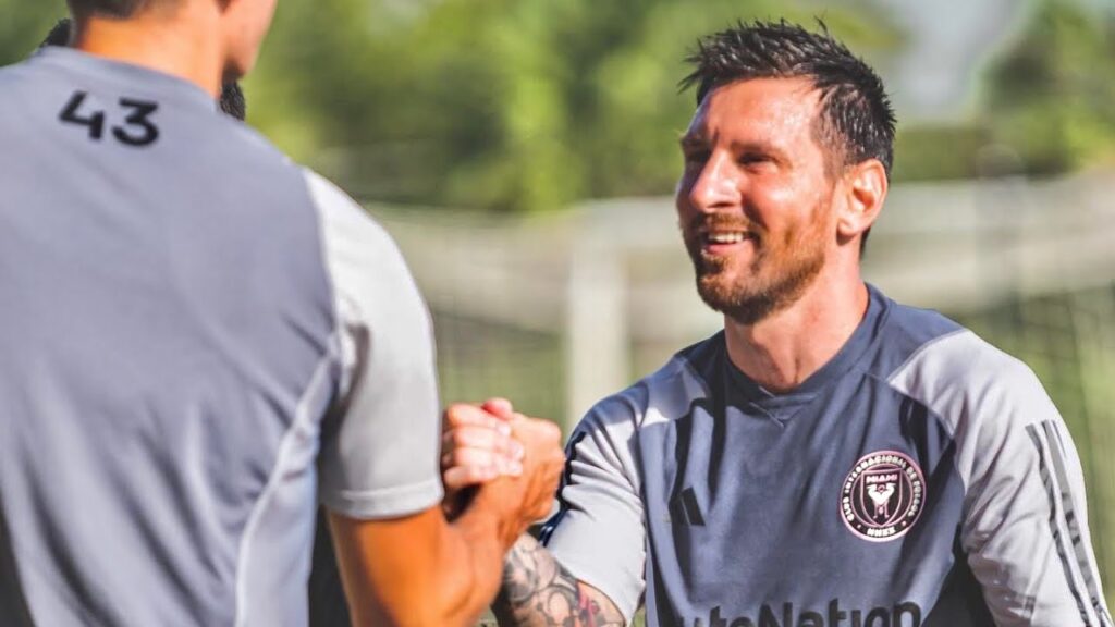 lionel messi training in inter miami club football with sergio busquers and jordi alba