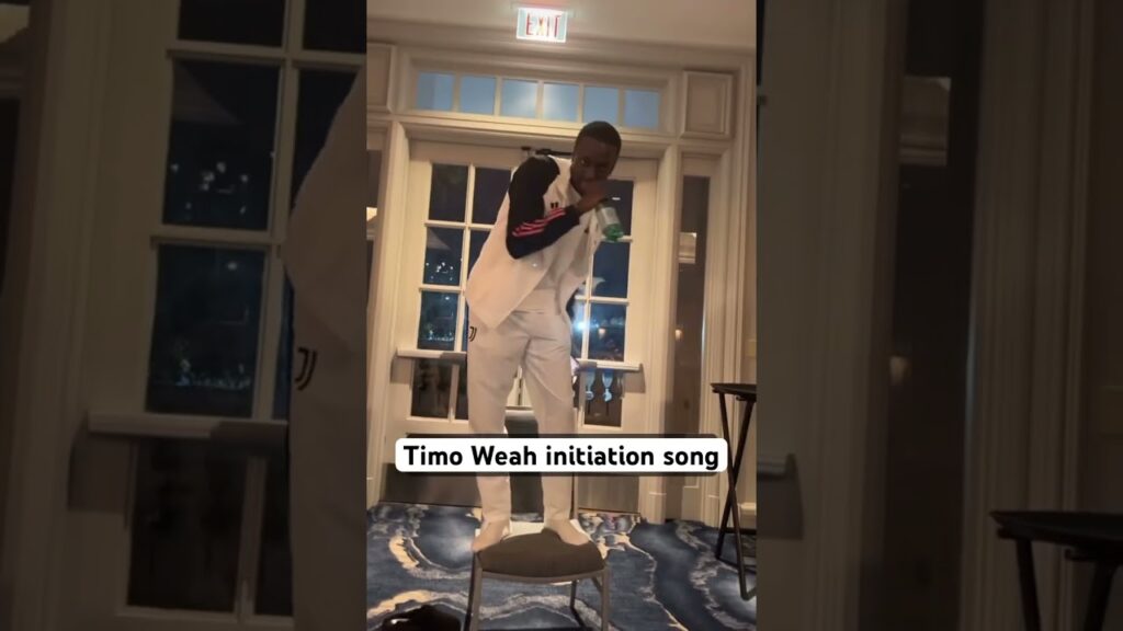 Timothy Weah singing - Juventus initiation #juventus
