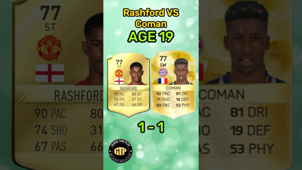 Marcus Rashford vs Kingsley Coman #shorts