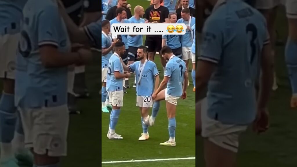 Ruben Dias kicked Bernardo Silva’s injured leg for no reason 😂 #shorts #football #premierleague